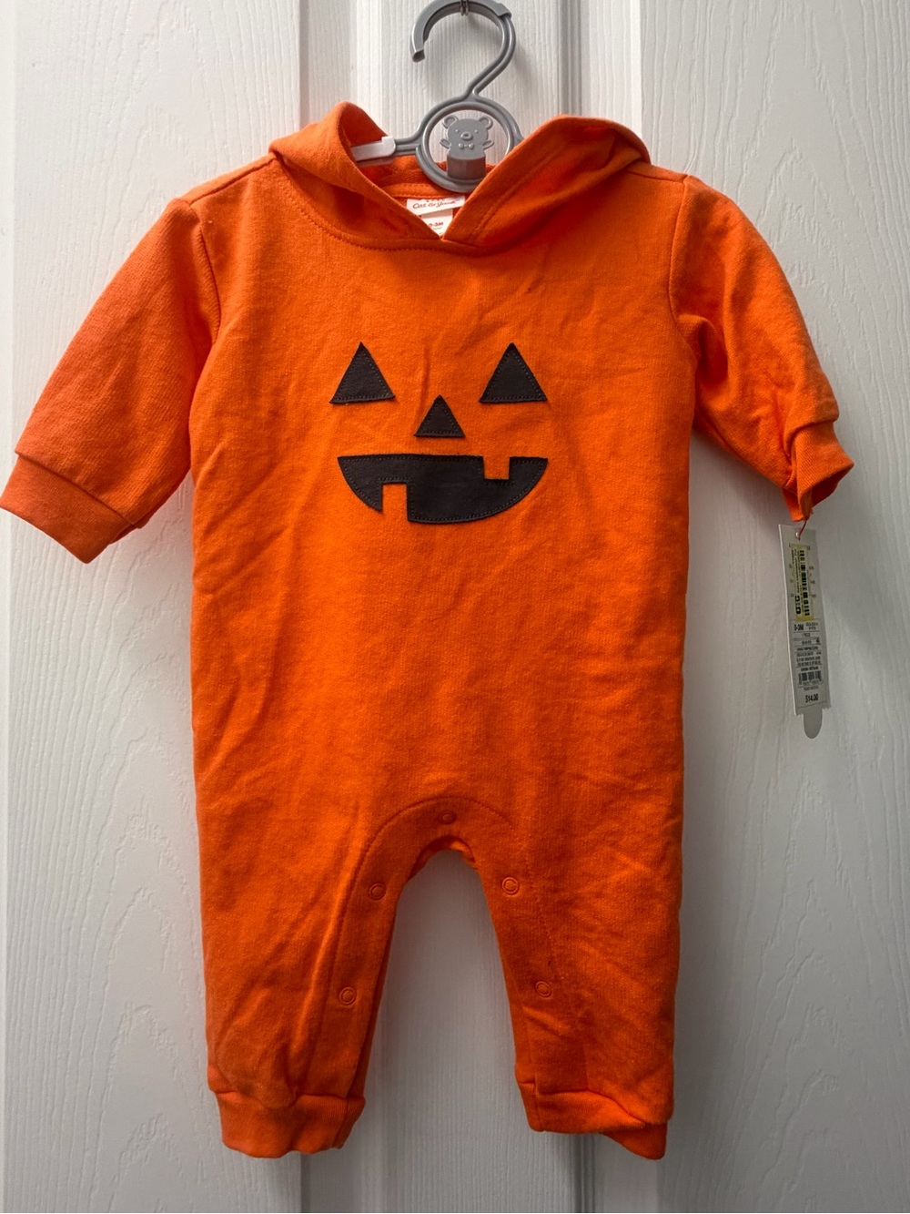 Carter's Orange Jack-O'-Lantern Hooded Baby One-Piece